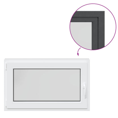 Kelderraam RISOR Antraciet 100 x 70 cm PVC en glas