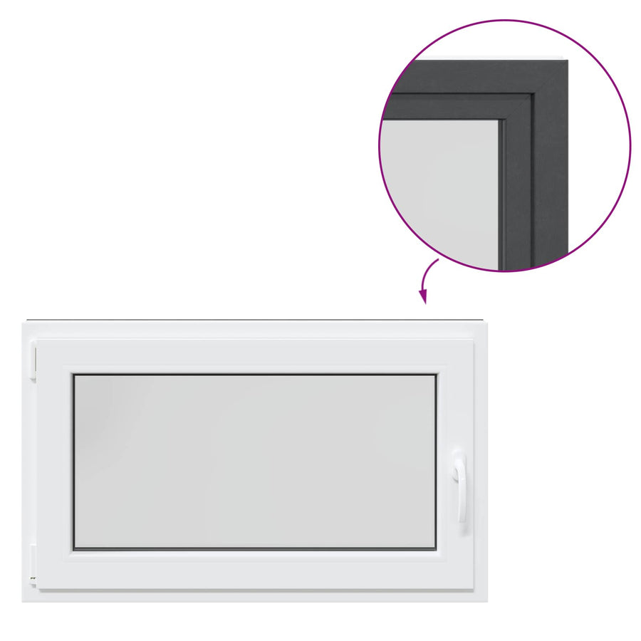 Kelderraam RISOR Antraciet 100 x 70 cm PVC en glas