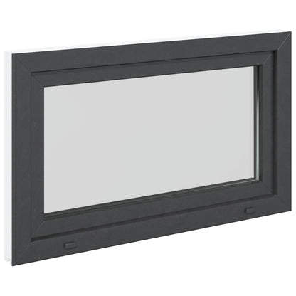 Kelderraam RISOR Antraciet 100 x 70 cm PVC en glas