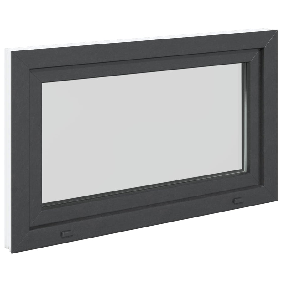 Kelderraam RISOR Antraciet 100 x 70 cm PVC en glas
