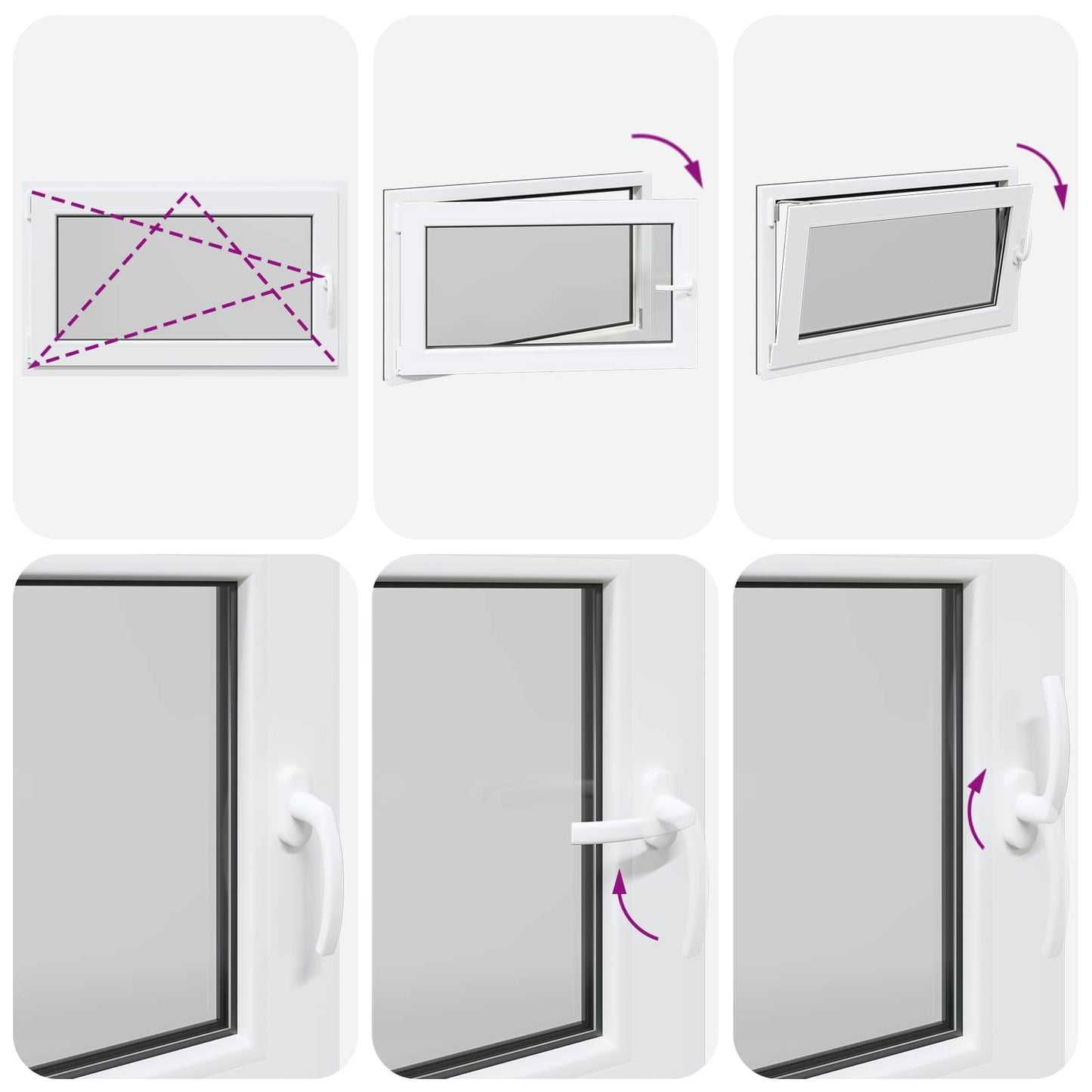 Kelderraam RISOR Antraciet 100 x 70 cm PVC en glas