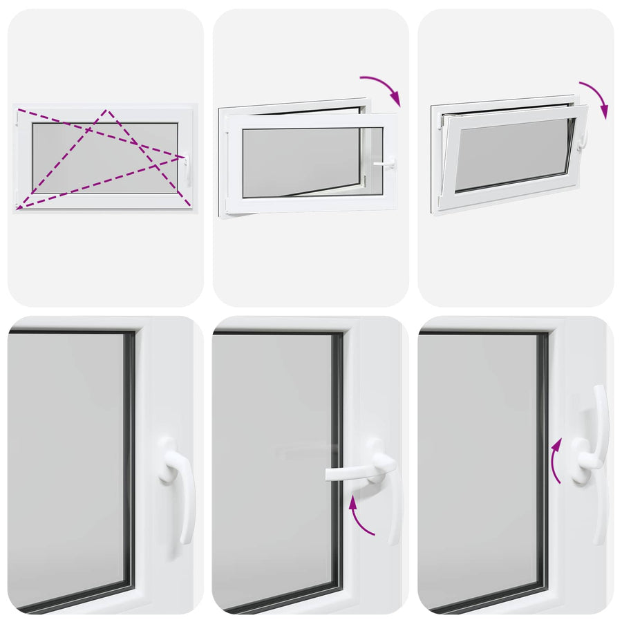 Kelderraam RISOR Antraciet 100 x 70 cm PVC en glas