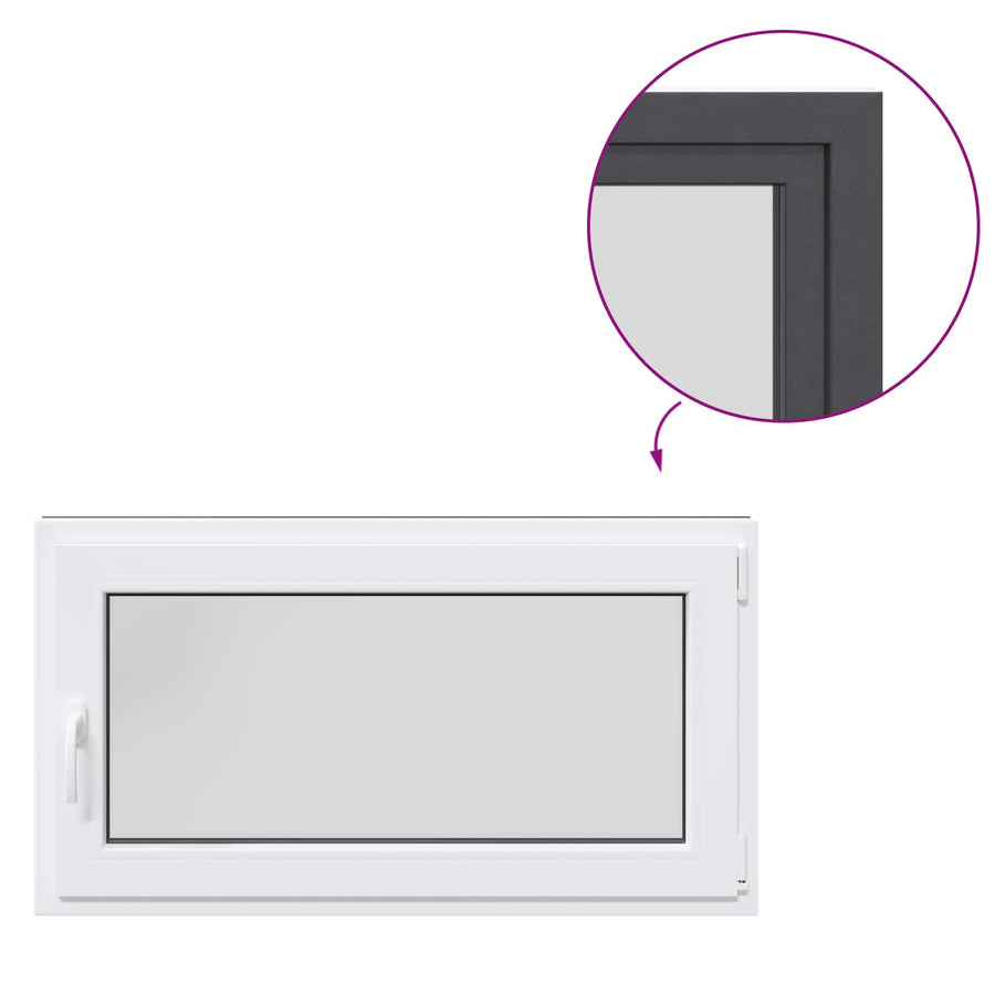 Kelderraam RISOR Antraciet 110 x 50 cm PVC en glas