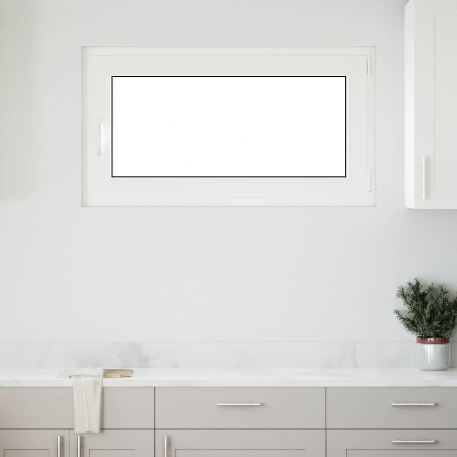 Kelderraam RISOR Antraciet 110 x 50 cm PVC en glas