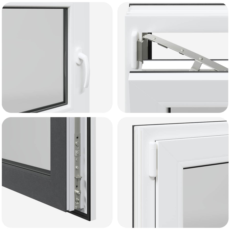 Kelderraam RISOR Antraciet 110 x 50 cm PVC en glas