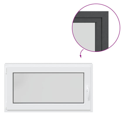 Kelderraam RISOR Antraciet 110 x 50 cm PVC en glas