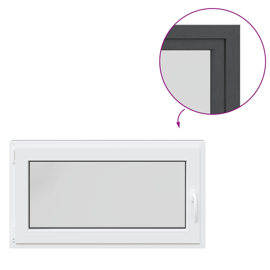 Kelderraam RISOR Antraciet 110 x 50 cm PVC en glas