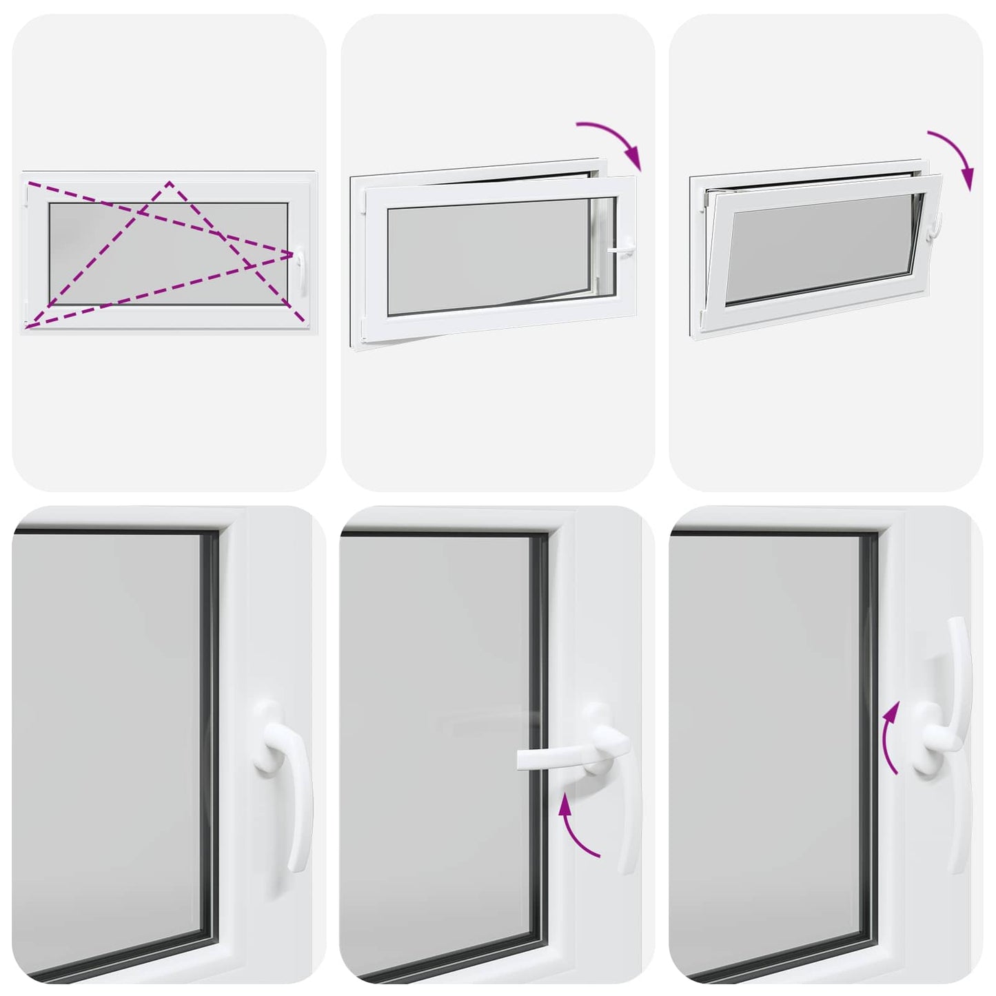 Kelderraam RISOR Antraciet 110 x 50 cm PVC en glas