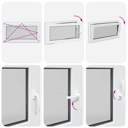 Kelderraam RISOR Antraciet 110 x 50 cm PVC en glas