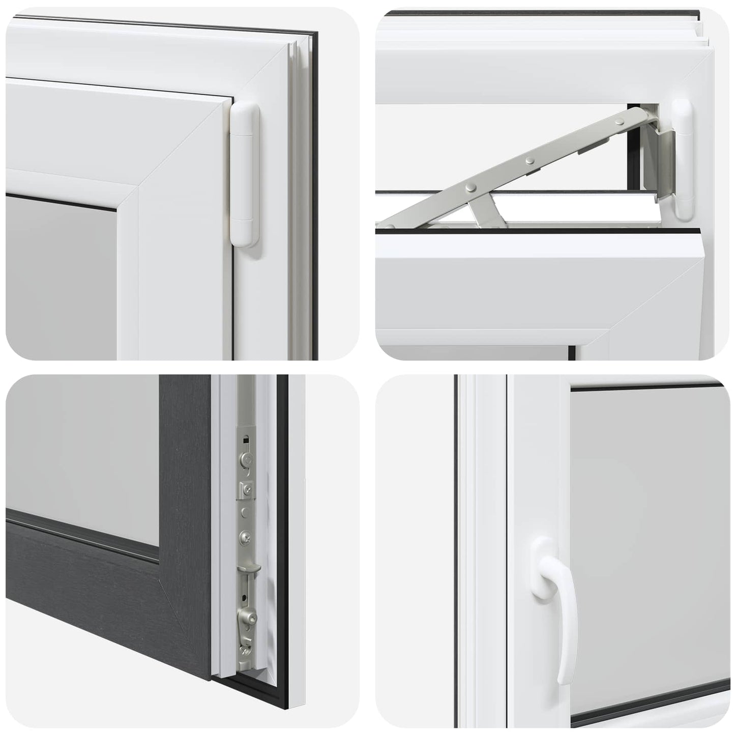 Kelderraam RISOR Antraciet 110 x 60 cm PVC en glas