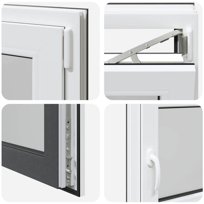 Kelderraam RISOR Antraciet 110 x 60 cm PVC en glas