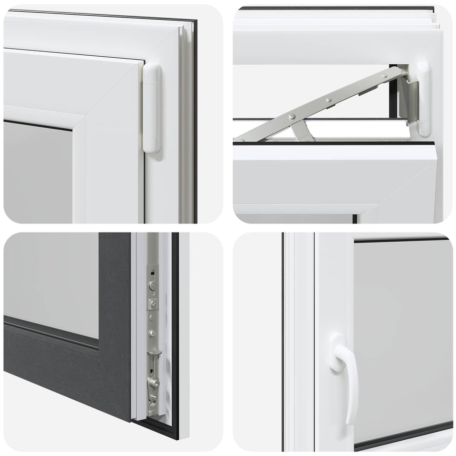 Kelderraam RISOR Antraciet 110 x 60 cm PVC en glas