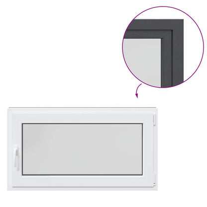 Kelderraam RISOR Antraciet 110 x 60 cm PVC en glas