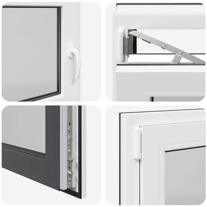Kelderraam RISOR Antraciet 110 x 60 cm PVC en glas