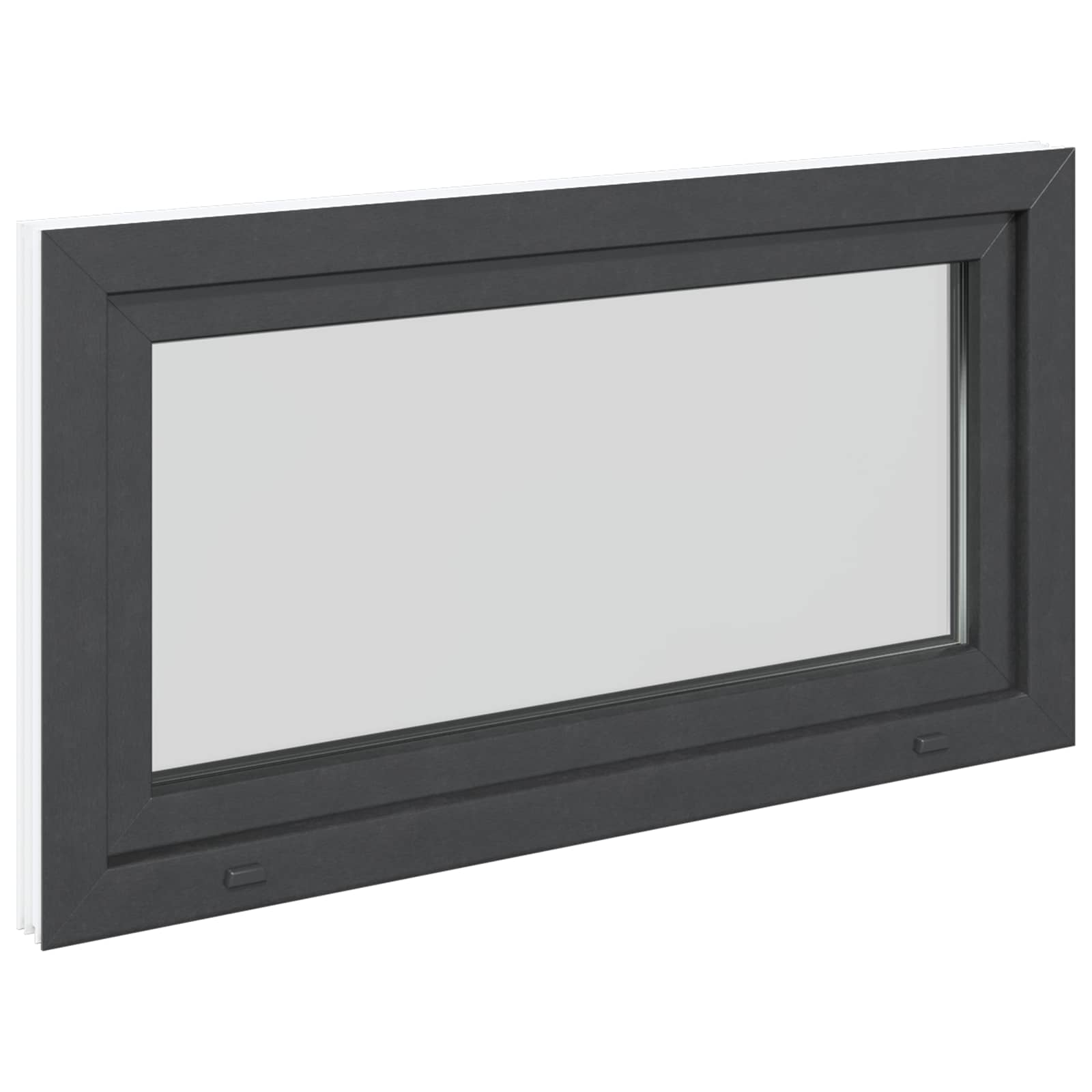 Kelderraam RISOR Antraciet 110 x 60 cm PVC en glas