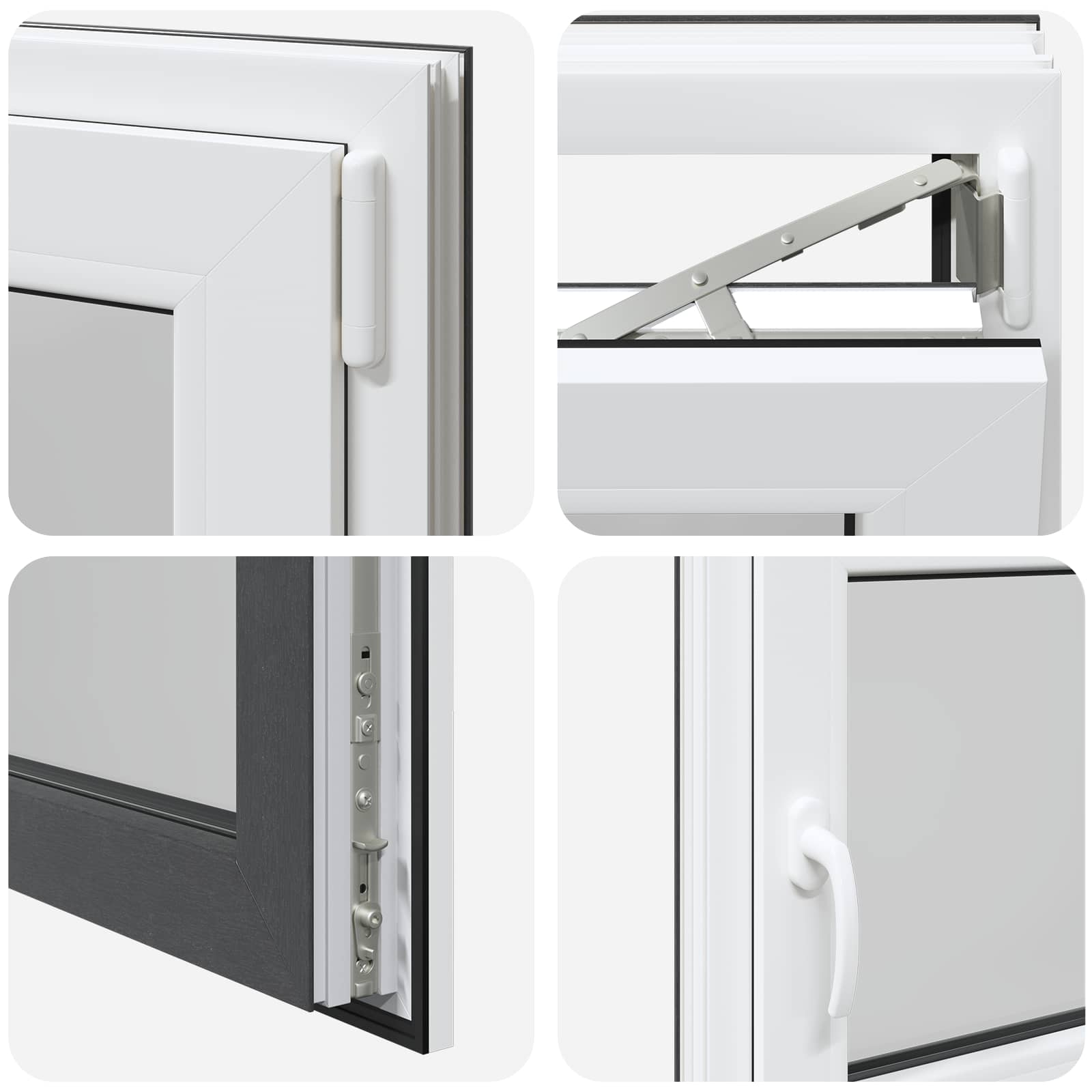 Kelderraam RISOR 110 x 70 cm PVC en glas Antracietkleurig