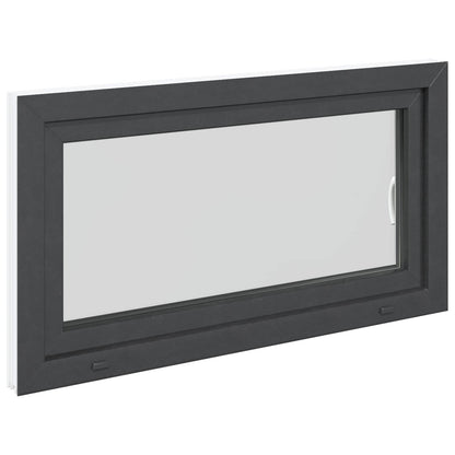 Kelderraam RISOR 110 x 70 cm PVC en glas Antracietkleurig