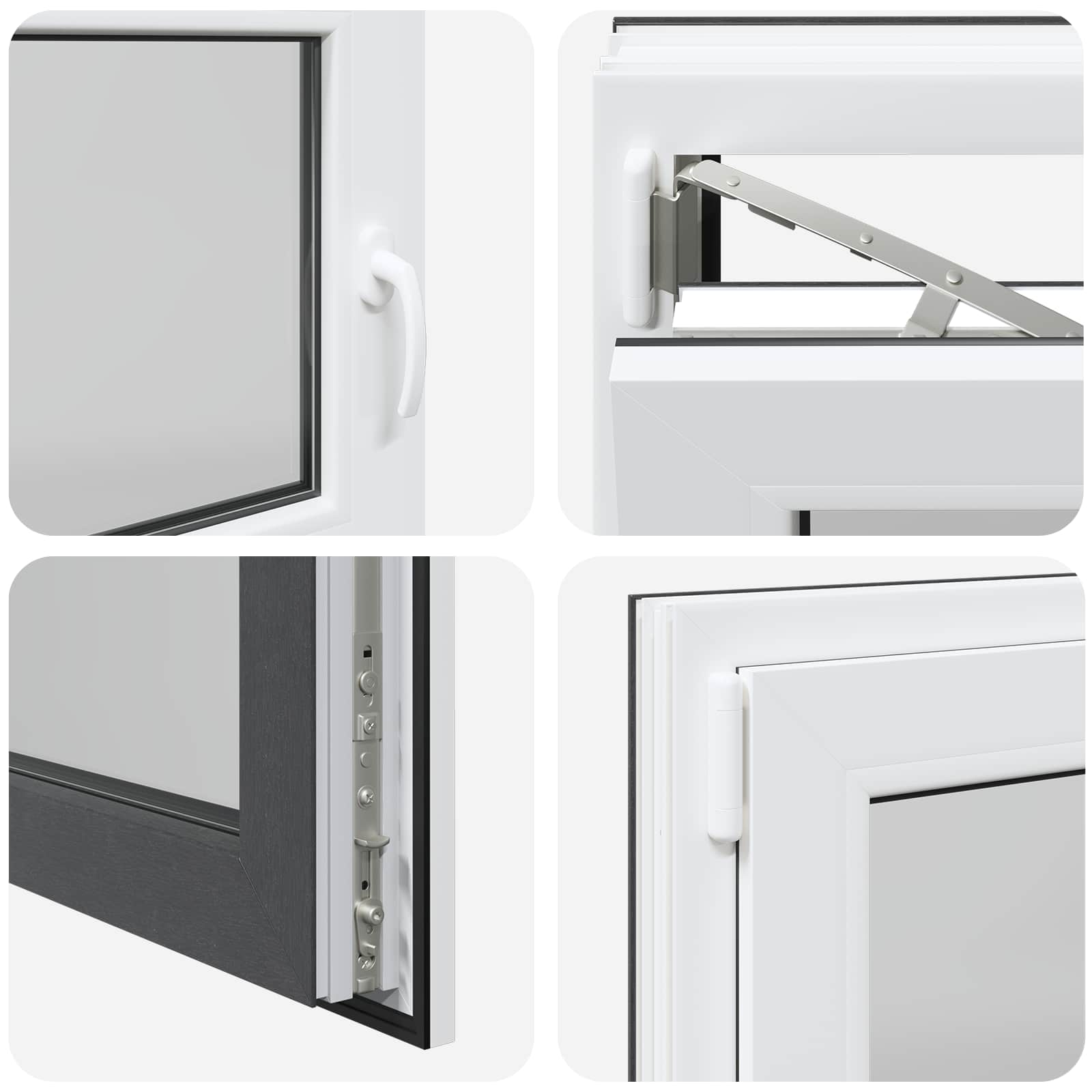 Kelderraam RISOR Antraciet 110 x 70 cm PVC en glas