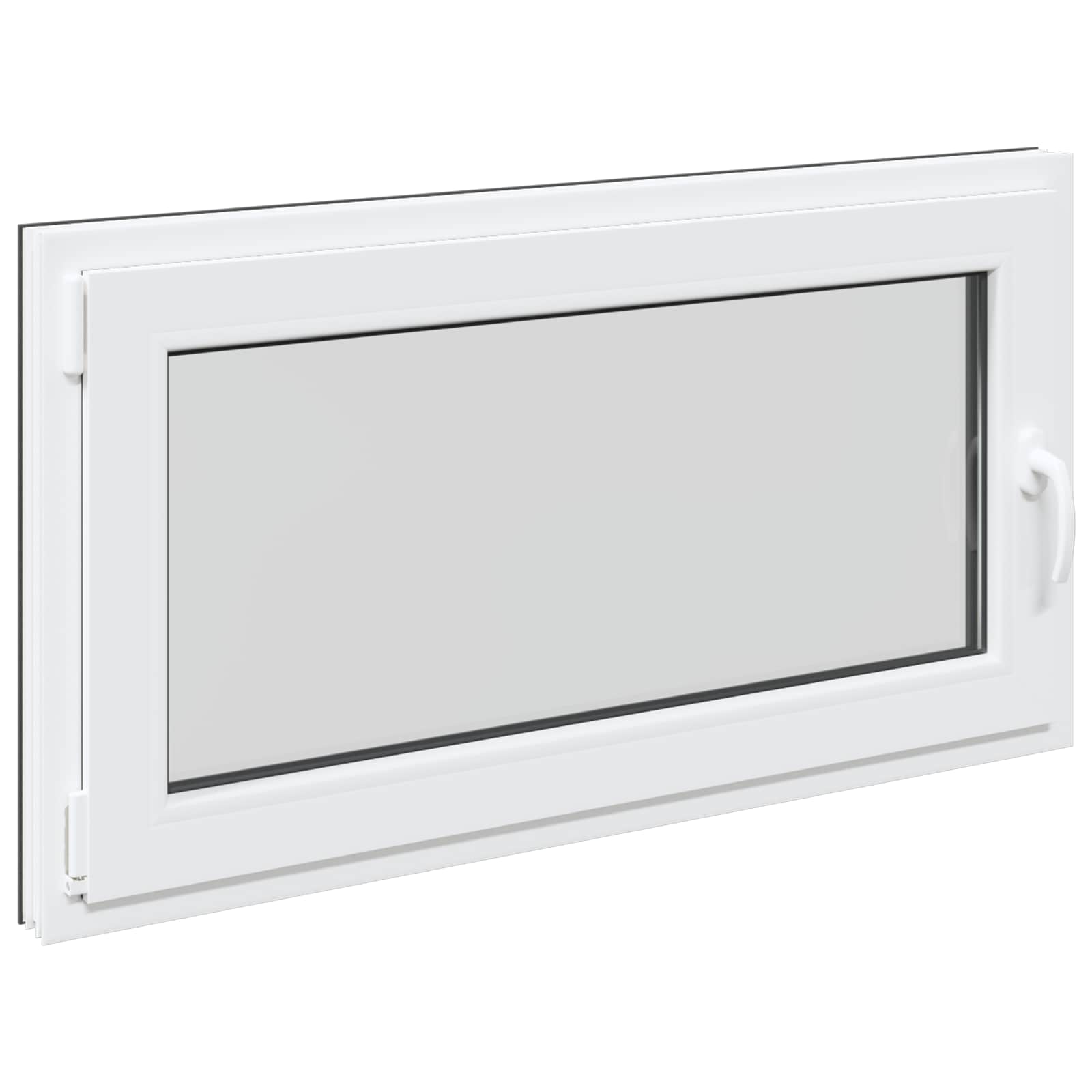 Kelderraam RISOR Antraciet 110 x 70 cm PVC en glas