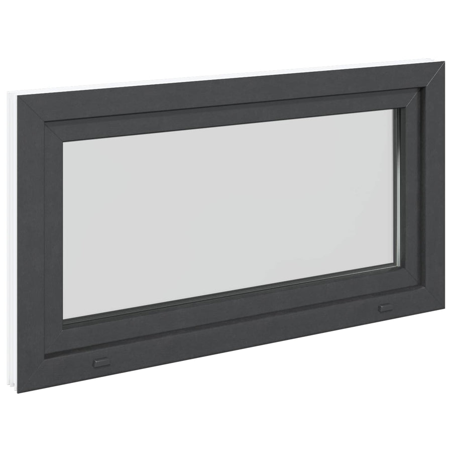 Kelderraam RISOR Antraciet 110 x 70 cm PVC en glas