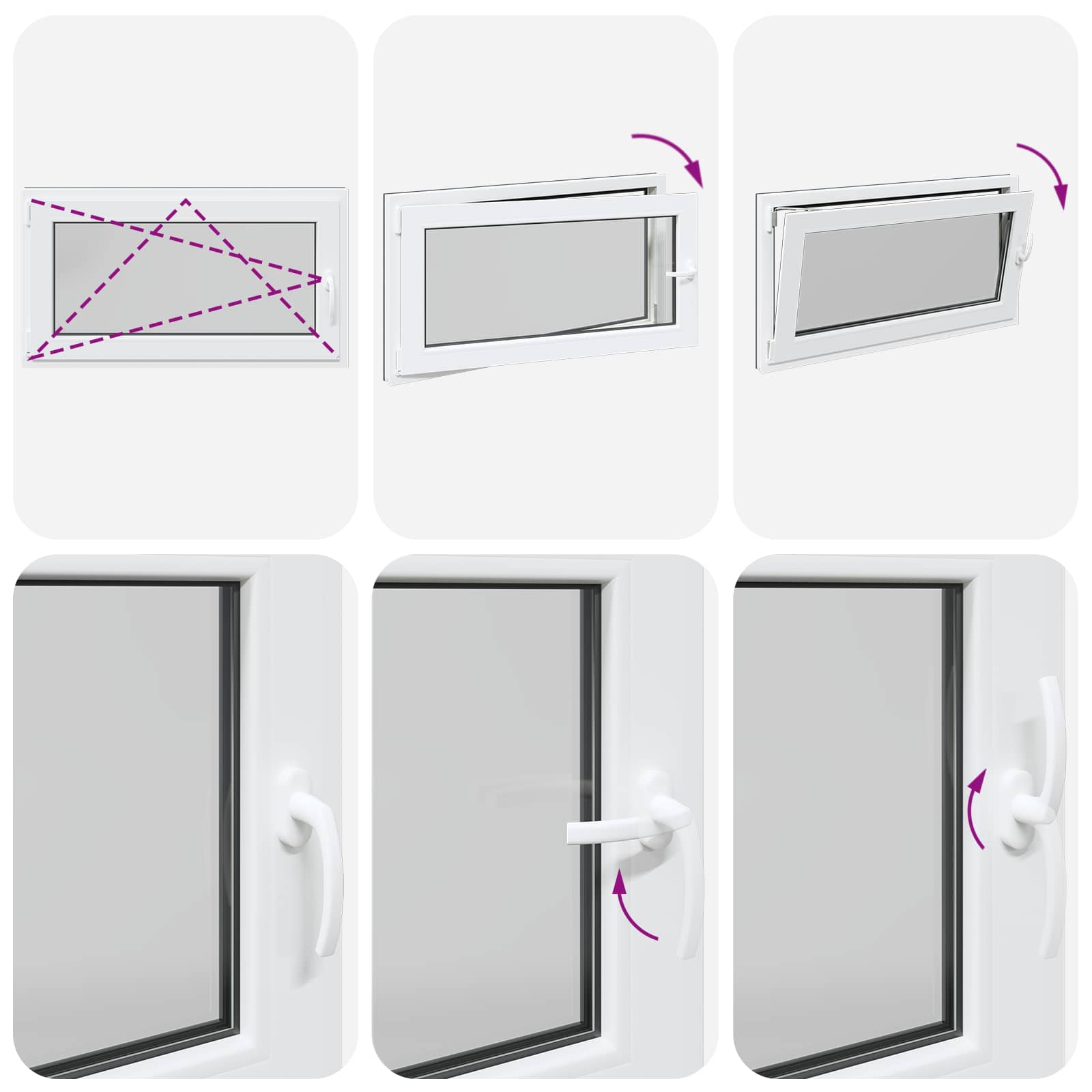 Kelderraam RISOR Antraciet 110 x 70 cm PVC en glas