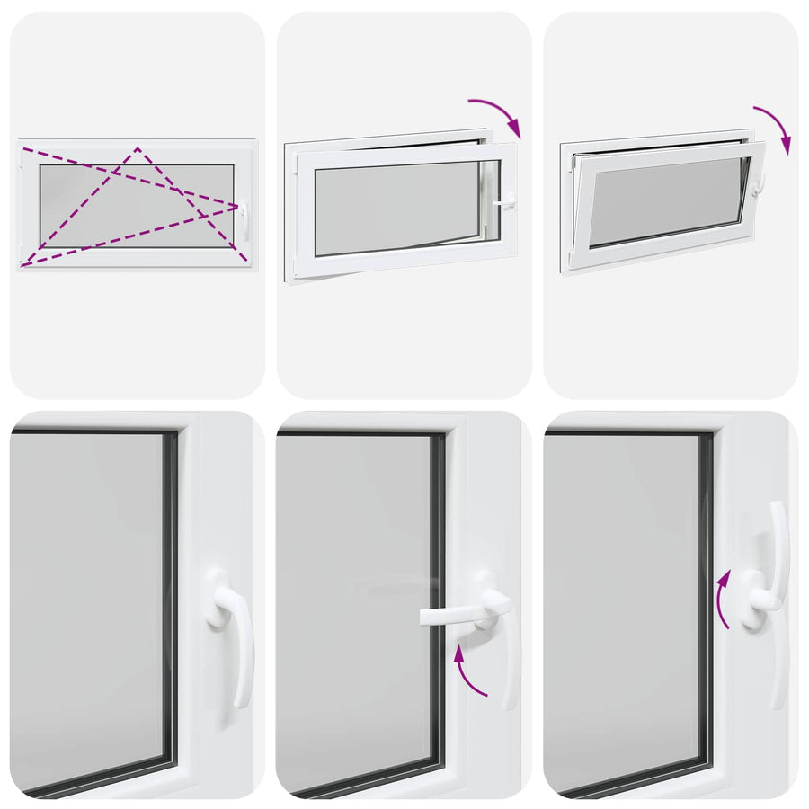 Kelderraam RISOR Antraciet 110 x 70 cm PVC en glas