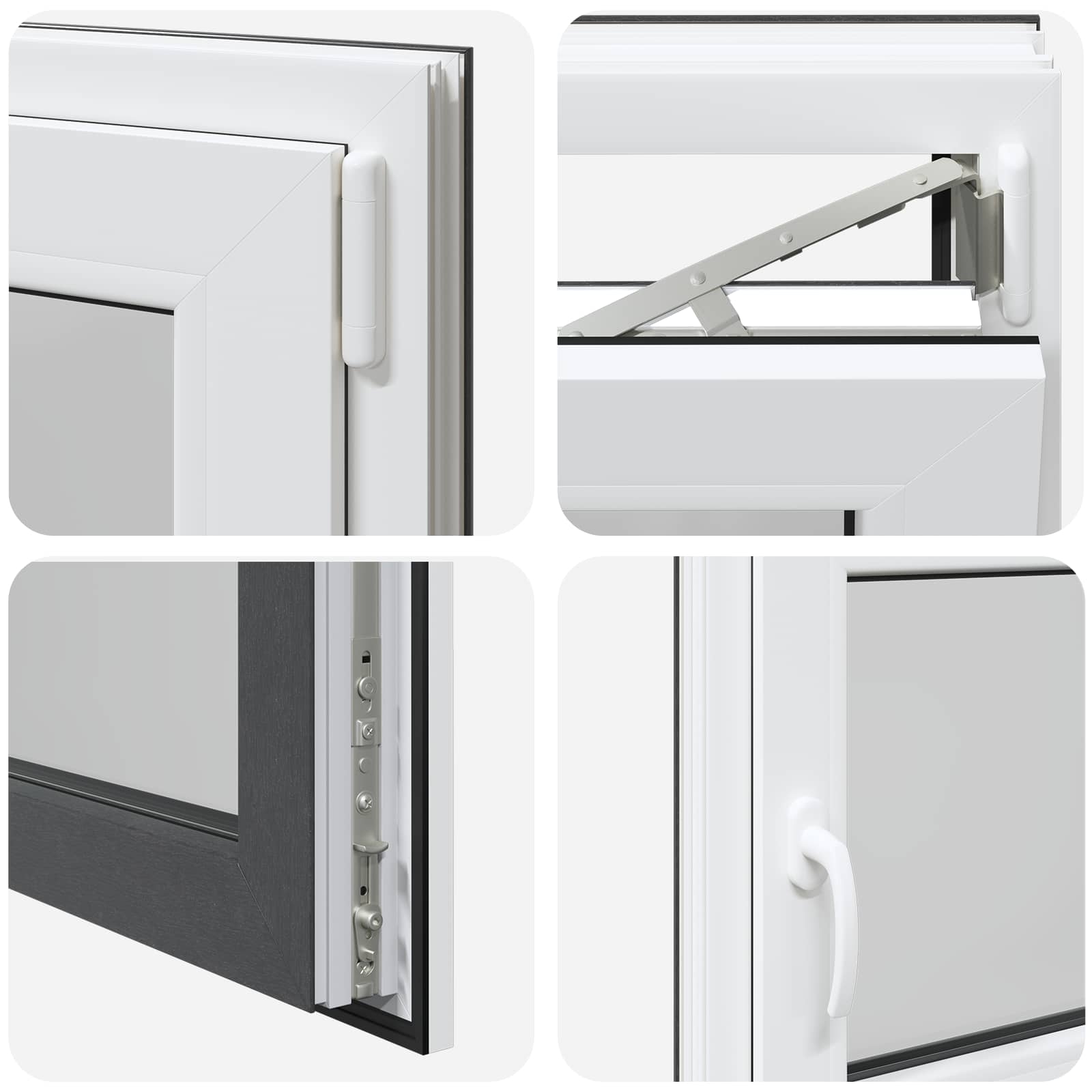 Kelderraam RISOR Antraciet 120 x 60 cm PVC en glas