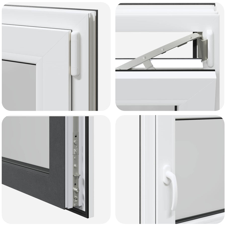 Kelderraam RISOR Antraciet 120 x 60 cm PVC en glas