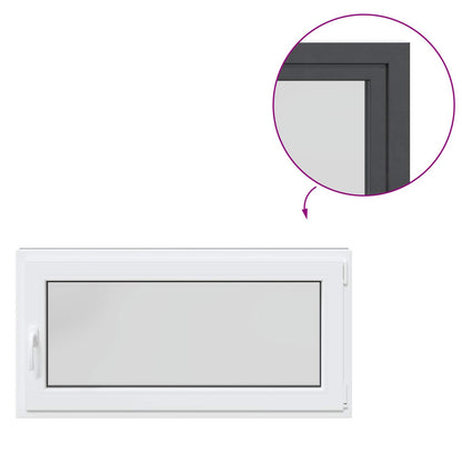Kelderraam RISOR Antraciet 120 x 60 cm PVC en glas