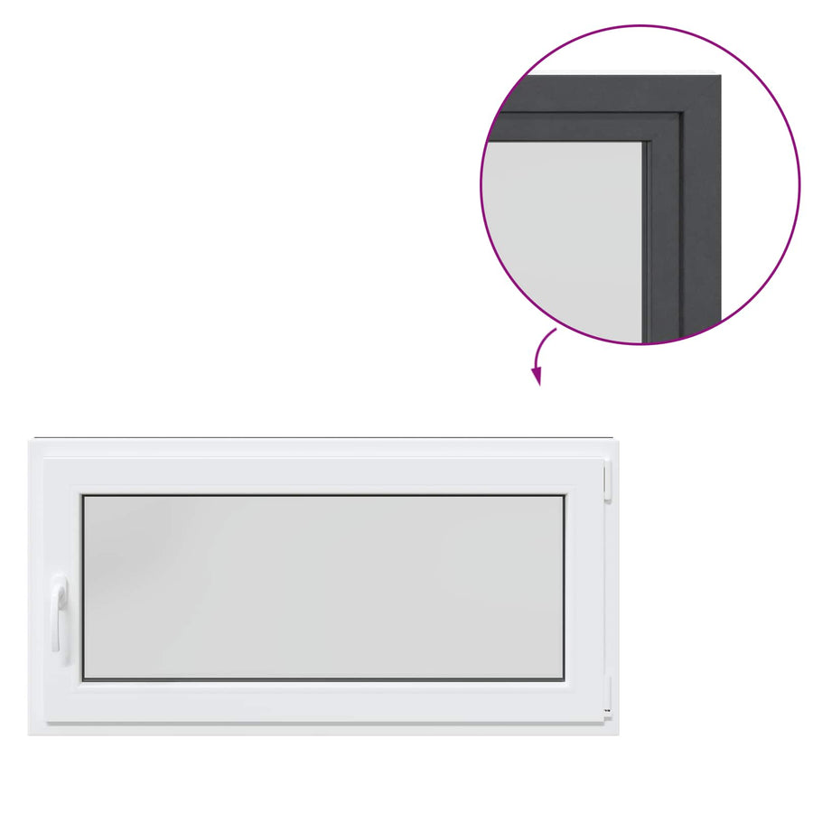 Kelderraam RISOR Antraciet 120 x 60 cm PVC en glas