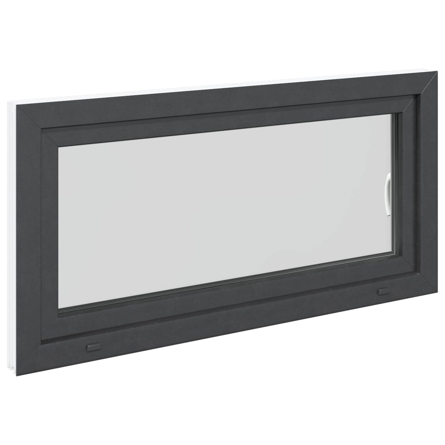 Kelderraam RISOR Antraciet 120 x 60 cm PVC en glas