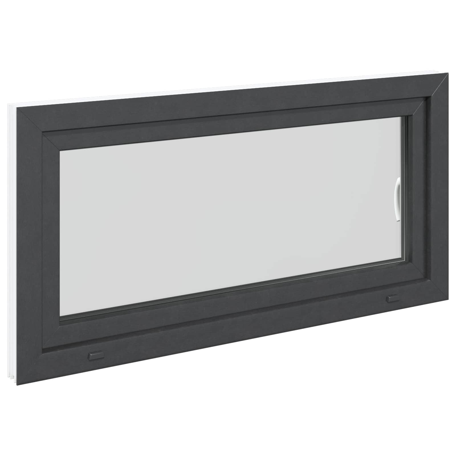 Kelderraam RISOR Antraciet 120 x 60 cm PVC en glas