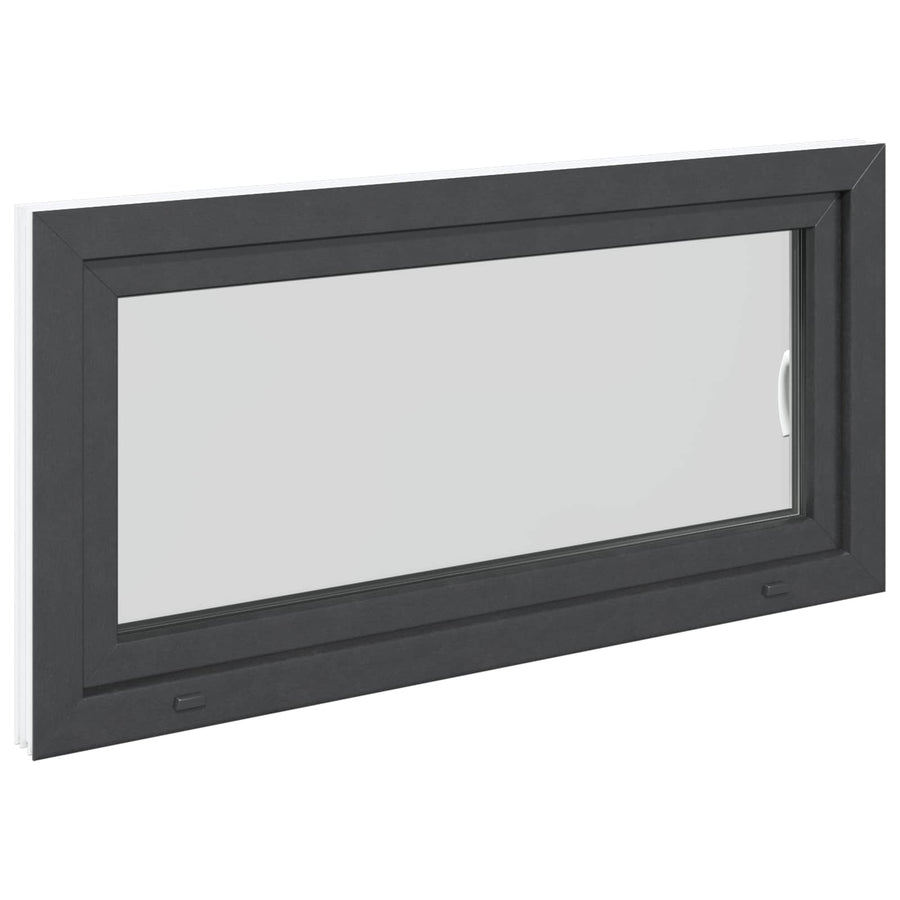 Kelderraam RISOR Antraciet 120 x 60 cm PVC en glas