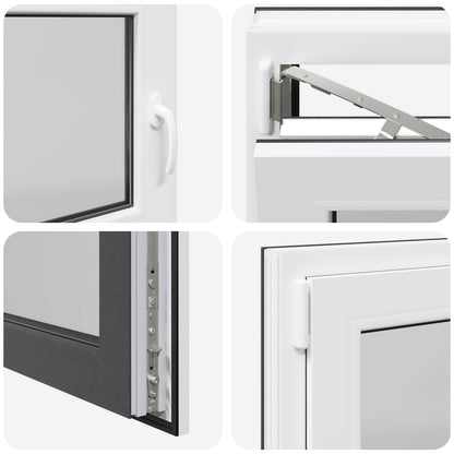 Kelderraam RISOR Antraciet 120 x 60 cm PVC en glas