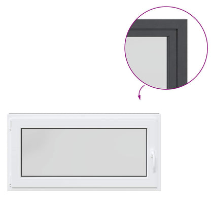 Kelderraam RISOR Antraciet 120 x 60 cm PVC en glas