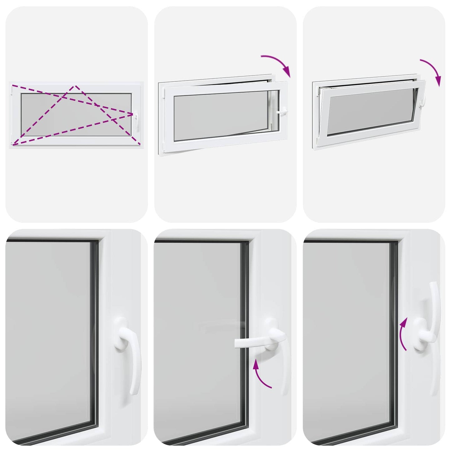 Kelderraam RISOR Antraciet 120 x 60 cm PVC en glas
