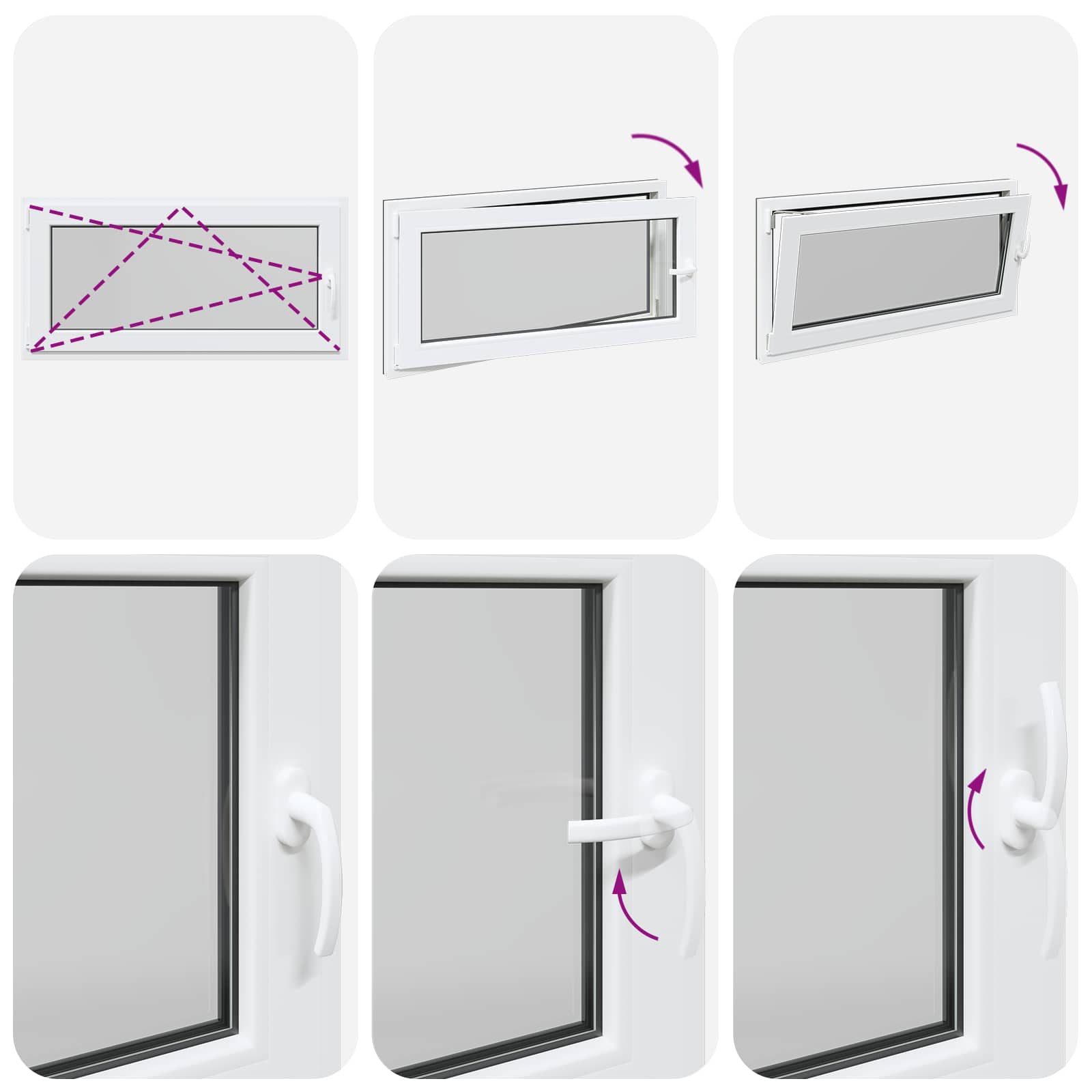 Kelderraam RISOR Antraciet 120 x 60 cm PVC en glas