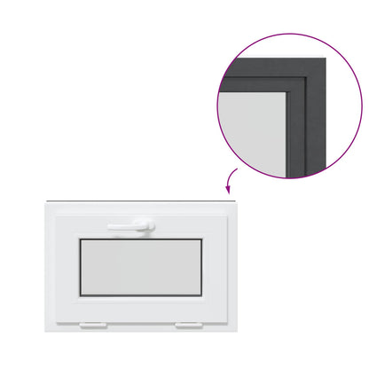 Kelderraam RISOR 60 x 40 cm PVC en glas Antracietkleurig