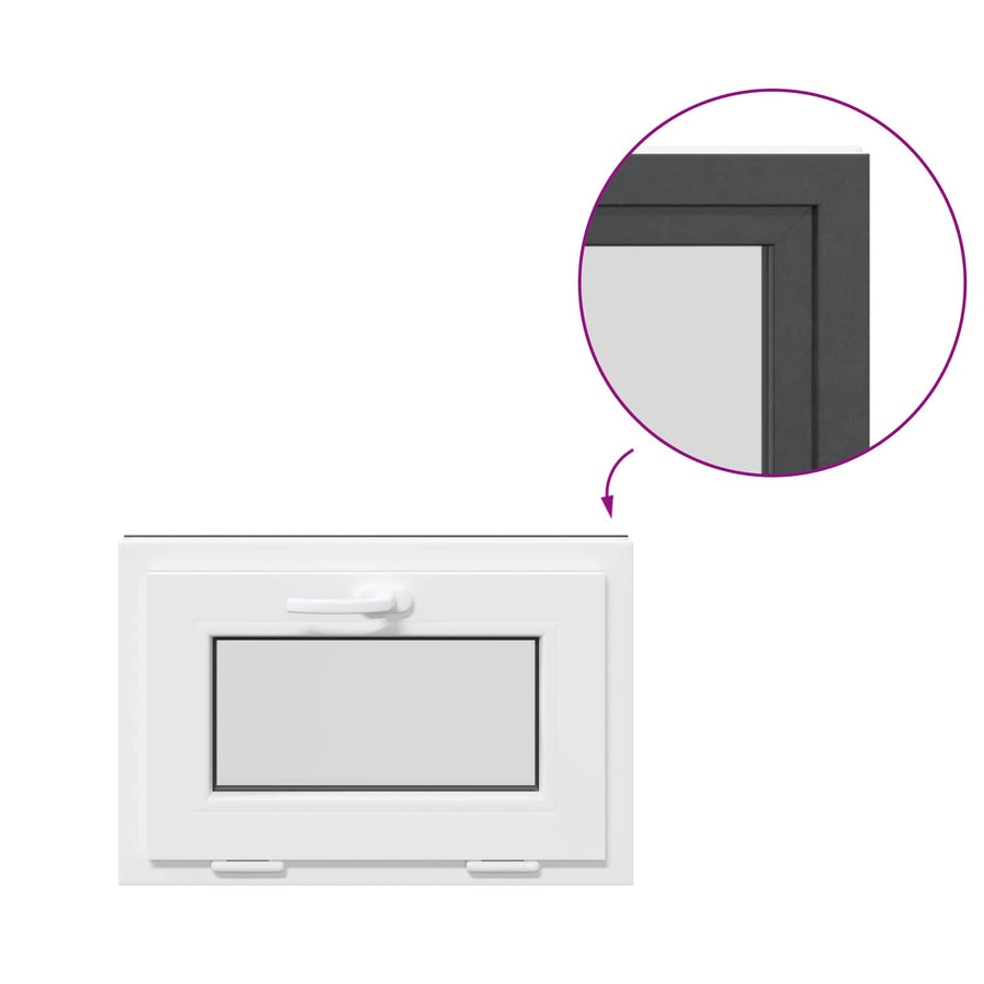 Kelderraam RISOR 60 x 40 cm PVC en glas Antracietkleurig