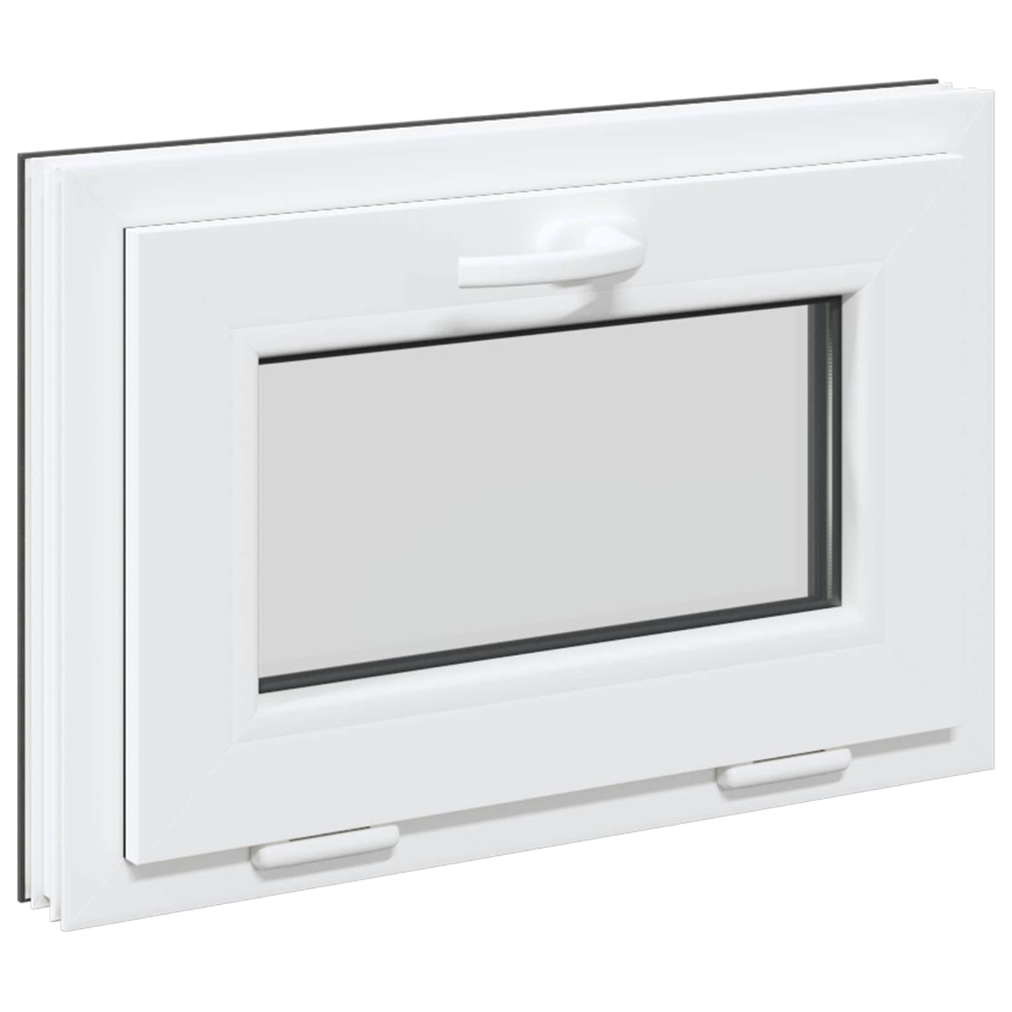 Kelderraam RISOR 60 x 40 cm PVC en glas Antracietkleurig