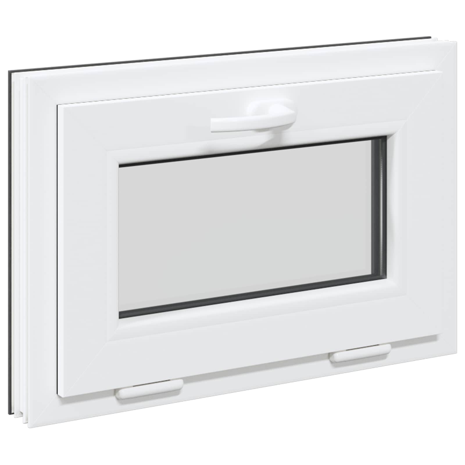 Kelderraam RISOR 60 x 40 cm PVC en glas Antracietkleurig