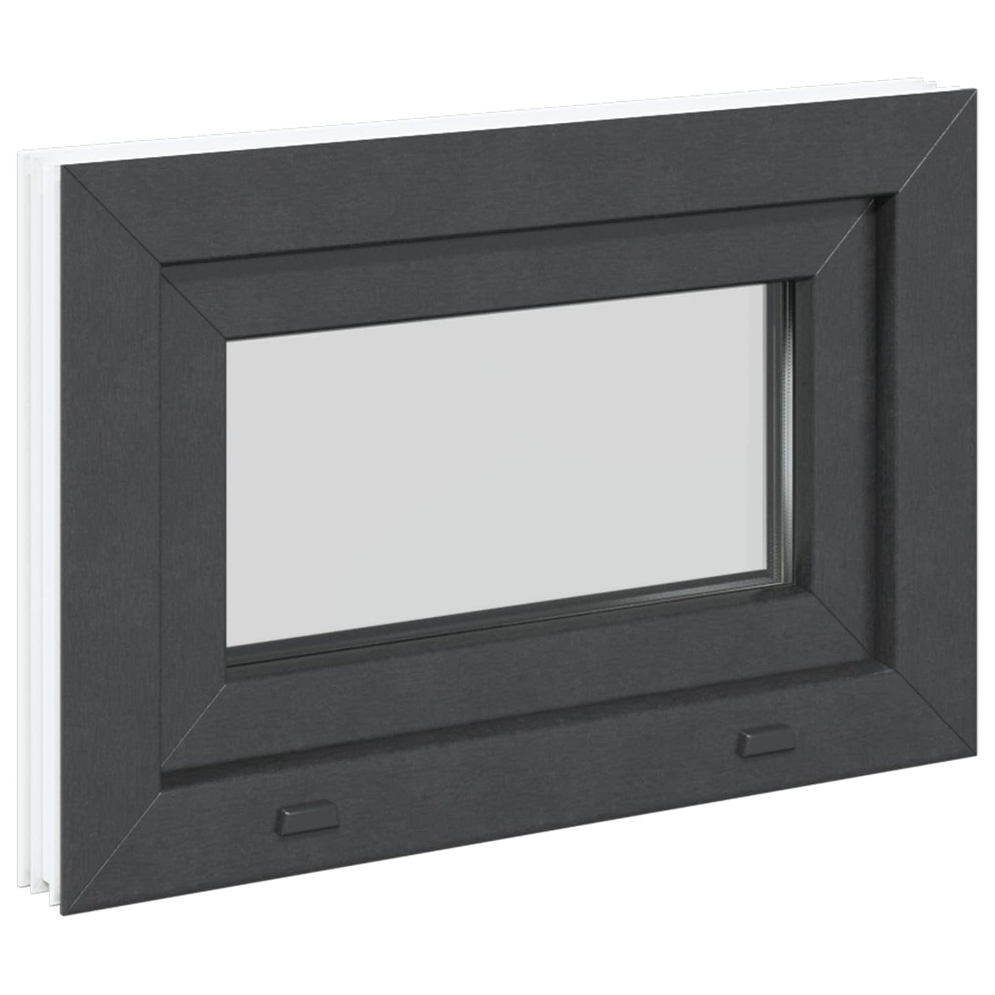 Kelderraam RISOR 60 x 40 cm PVC en glas Antracietkleurig