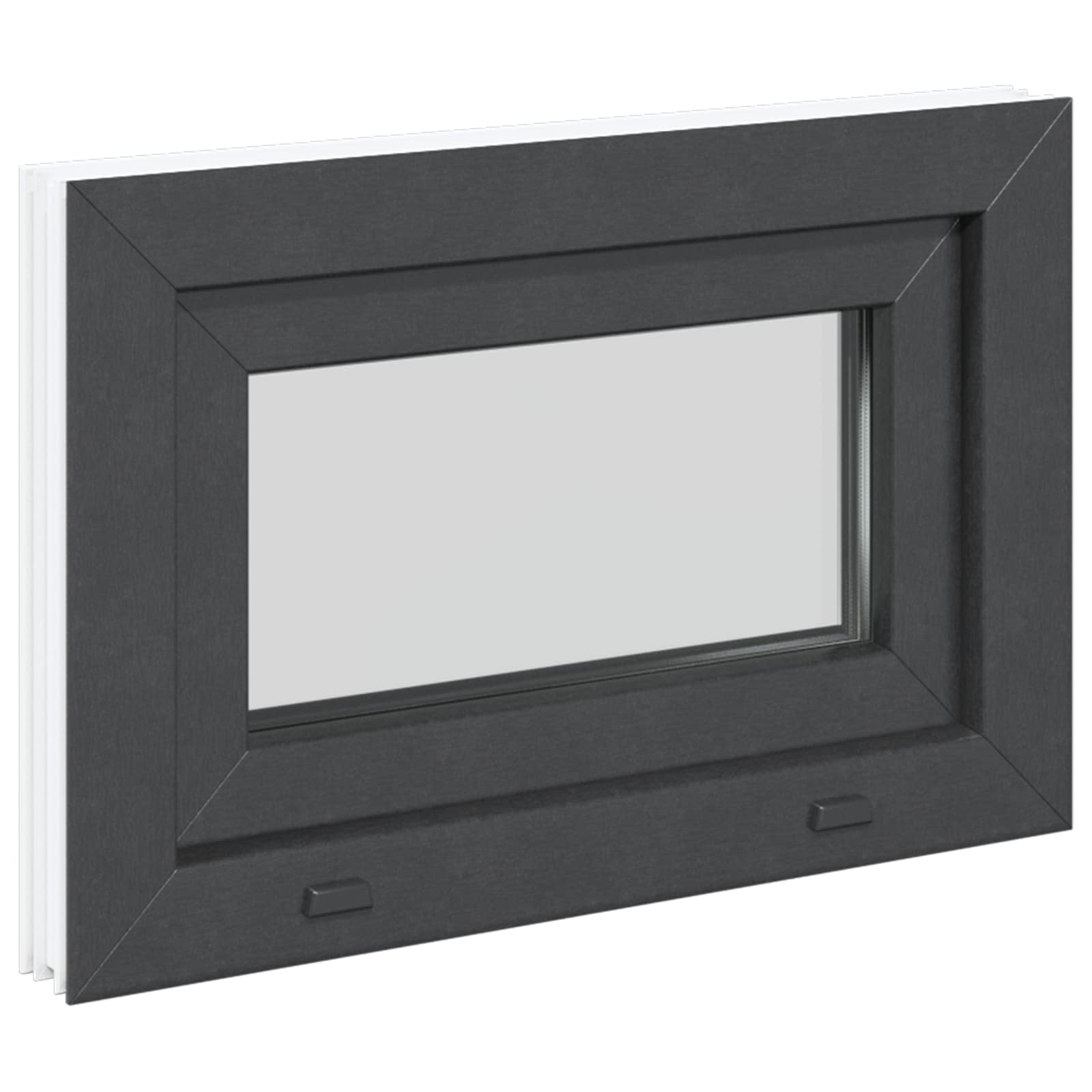 Kelderraam RISOR 60 x 40 cm PVC en glas Antracietkleurig