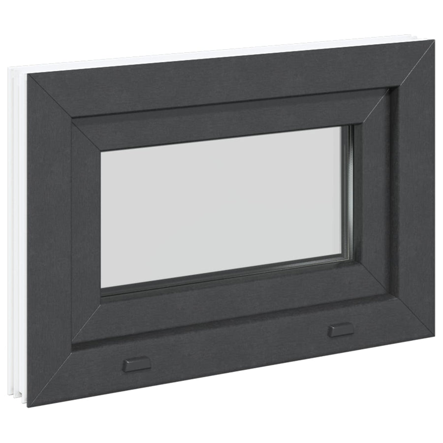 Kelderraam RISOR 60 x 40 cm PVC en glas Antracietkleurig