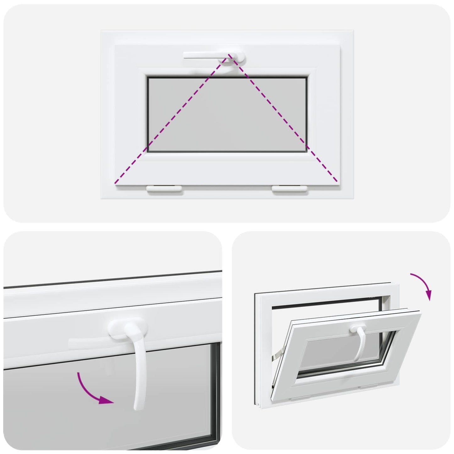 Kelderraam RISOR 60 x 40 cm PVC en glas Antracietkleurig