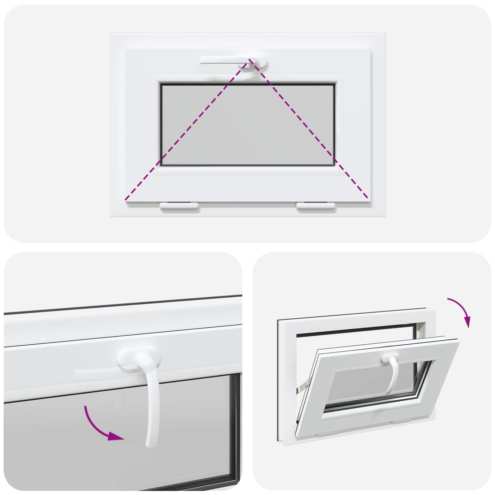 Kelderraam RISOR 60 x 40 cm PVC en glas Antracietkleurig