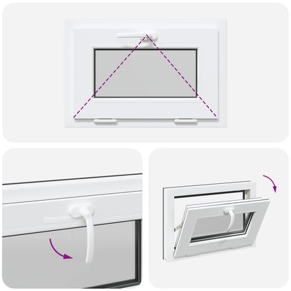 Kelderraam RISOR 60 x 40 cm PVC en glas Antracietkleurig