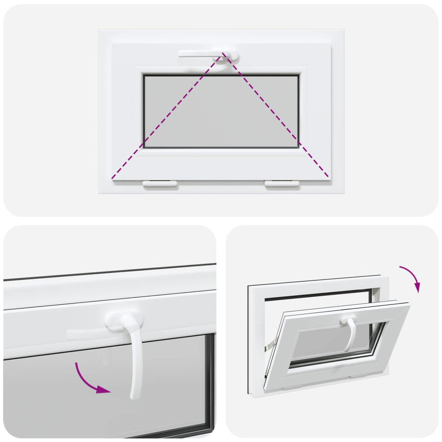 Kelderraam RISOR 60 x 40 cm PVC en glas Antracietkleurig