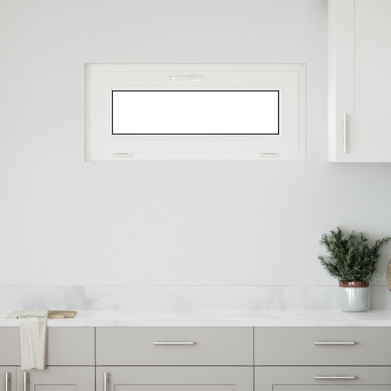 Kelderraam RISOR 90 x 40 cm PVC en glas Antracietkleurig