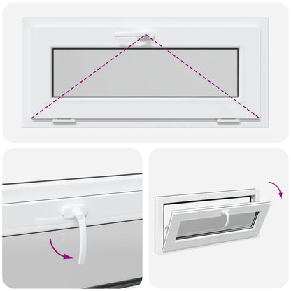Kelderraam RISOR 90 x 40 cm PVC en glas Antracietkleurig